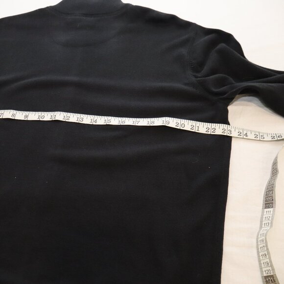 Saks Fifth Avenue Mens 100% Cotton Full Zip Sweater Size Medium Navy Mock Neck - Picture 7 of 8